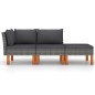 vidaXL 3-tlg. Garten-Lounge-Set Poly Rattan und Massivholz Eukalyptus vidaXL 3-tlg. Garten-Lounge-Set Poly Rattan und Massivholz Eukalyptus