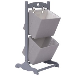 vidaXL 2-stufiges Korbregal Dunkelgrau 35 x 35 x 72 cm Holz