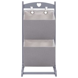 vidaXL 2-stufiges Korbregal Dunkelgrau 35 x 35 x 72 cm Holz