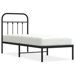 vidaXL Bettgestell mit Kopfteil Metall Schwarz 75x190 cm