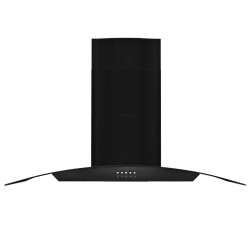 vidaXL Dunstabzugshaube Wandmontage Edelstahl 756 m³/h 90 cm Schwarz