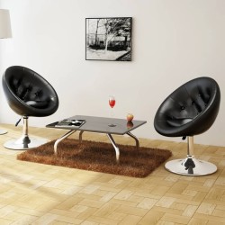 vidaXL Barhocker 2 Stk. Schwarz Kunstleder 
