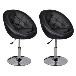 vidaXL Barhocker 2 Stk. Schwarz Kunstleder 