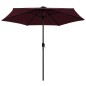 vidaXL Sonnenschirm mit LED-Leuchten Aluminium-Mast 270 cm Bordeauxrot vidaXL Sonnenschirm mit LED-Leuchten Aluminium-Mast 270 cm Bordeauxrot