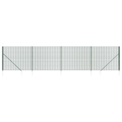 vidaXL Maschendrahtzaun mit Bodenhülsen Grün 1,8x10 m