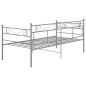 vidaXL Schlafsofa Bettgestell Grau Metall 90x200 cm vidaXL Schlafsofa Bettgestell Grau Metall 90x200 cm