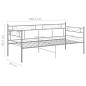 vidaXL Schlafsofa Bettgestell Grau Metall 90x200 cm vidaXL Schlafsofa Bettgestell Grau Metall 90x200 cm