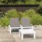 2-tlg. Garten-Lounge-Set mit Auflagen Kunststoff Weiß 2-tlg. Garten-Lounge-Set mit Auflagen Kunststoff Weiß