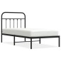 vidaXL Bettgestell mit Kopfteil Metall Schwarz 80x200 cm vidaXL Bettgestell mit Kopfteil Metall Schwarz 80x200 cm