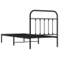 vidaXL Bettgestell mit Kopfteil Metall Schwarz 80x200 cm vidaXL Bettgestell mit Kopfteil Metall Schwarz 80x200 cm