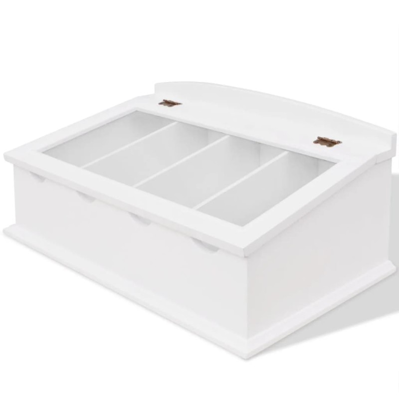 vidaXL Besteckschublade MDF Weiß Barocker Stil vidaXL Besteckschublade MDF Weiß Barocker Stil