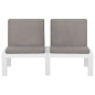 2-tlg. Garten-Lounge-Set mit Auflagen Kunststoff Weiß 2-tlg. Garten-Lounge-Set mit Auflagen Kunststoff Weiß