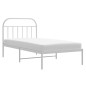 vidaXL Bettgestell mit Kopfteil Metall Weiß 107x203 cm vidaXL Bettgestell mit Kopfteil Metall Weiß 107x203 cm