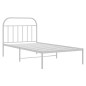 vidaXL Bettgestell mit Kopfteil Metall Weiß 107x203 cm vidaXL Bettgestell mit Kopfteil Metall Weiß 107x203 cm