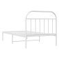 vidaXL Bettgestell mit Kopfteil Metall Weiß 107x203 cm vidaXL Bettgestell mit Kopfteil Metall Weiß 107x203 cm