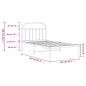 vidaXL Bettgestell mit Kopfteil Metall Weiß 107x203 cm vidaXL Bettgestell mit Kopfteil Metall Weiß 107x203 cm