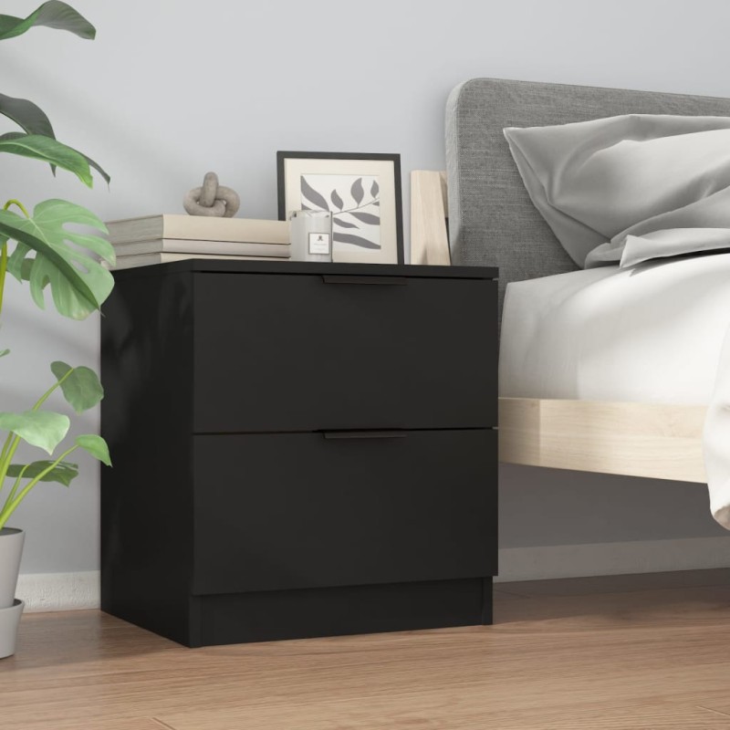 vidaXL Nachttisch Schwarz Holzwerkstoff vidaXL Nachttisch Schwarz Holzwerkstoff
