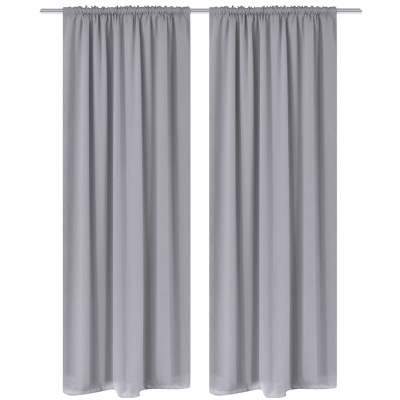 2 Stk. Grau Verdunkelungs-Vorhänge mit Schlitzkopf 135 x 245 cm 2 Stk. Grau Verdunkelungs-Vorhänge mit Schlitzkopf 135 x 245 cm