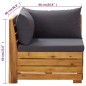 2-tlg. Garten-Lounge-Set mit Kissen Massivholz Akazie 2-tlg. Garten-Lounge-Set mit Kissen Massivholz Akazie
