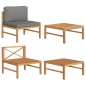vidaXL 2-tlg. Garten-Lounge-Set mit Dunkelgrauen Kissen Teakholz vidaXL 2-tlg. Garten-Lounge-Set mit Dunkelgrauen Kissen Teakholz