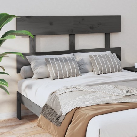 vidaXL Kopfteil Grau 138x3x81 cm Massivholz Kiefer