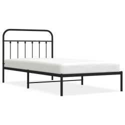 vidaXL Bettgestell mit Kopfteil Metall Schwarz 107x203 cm
