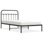 vidaXL Bettgestell mit Kopfteil Metall Schwarz 107x203 cm vidaXL Bettgestell mit Kopfteil Metall Schwarz 107x203 cm