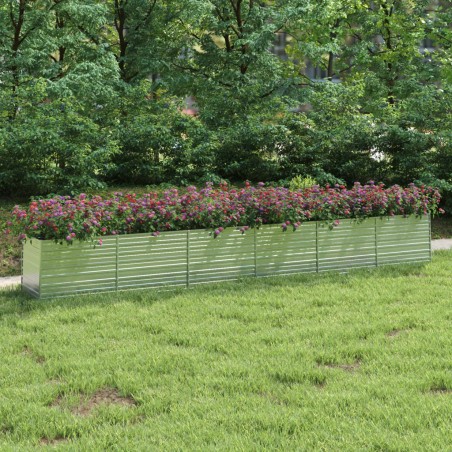 vidaXL Garten-Hochbeet 600x80x77 cm Verzinkter Stahl Silber