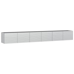 vidaXL Garten-Hochbeet 600x80x77 cm Verzinkter Stahl Silber