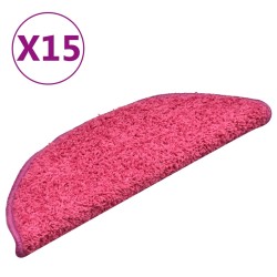 vidaXL Treppenmatten 15 Stk. Rosa 56x17x3 cm