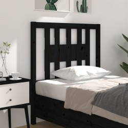 vidaXL Kopfteil Schwarz 106x4x100 cm Massivholz Kiefer