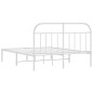 vidaXL Bettgestell mit Kopfteil Metall Weiß 150x200 cm vidaXL Bettgestell mit Kopfteil Metall Weiß 150x200 cm