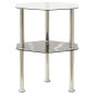 vidaXL Beistelltisch mit 2 Ablagen Transparent 38x38x50 cm Hartglas vidaXL Beistelltisch mit 2 Ablagen Transparent 38x38x50 cm Hartglas