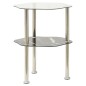 vidaXL Beistelltisch mit 2 Ablagen Transparent 38x38x50 cm Hartglas vidaXL Beistelltisch mit 2 Ablagen Transparent 38x38x50 cm Hartglas