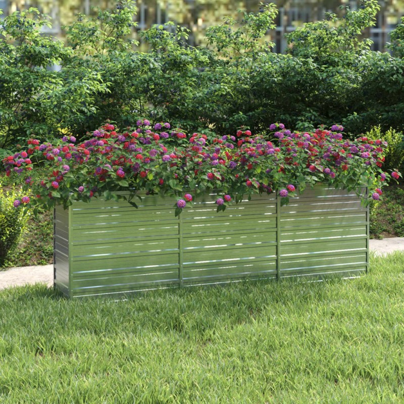 vidaXL Garten-Hochbeet 240x40x77 cm Verzinkter Stahl Silbern vidaXL Garten-Hochbeet 240x40x77 cm Verzinkter Stahl Silbern