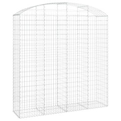 vidaXL Gabione mit Hochbogen 200x50x200/220 cm Verzinktes Eisen