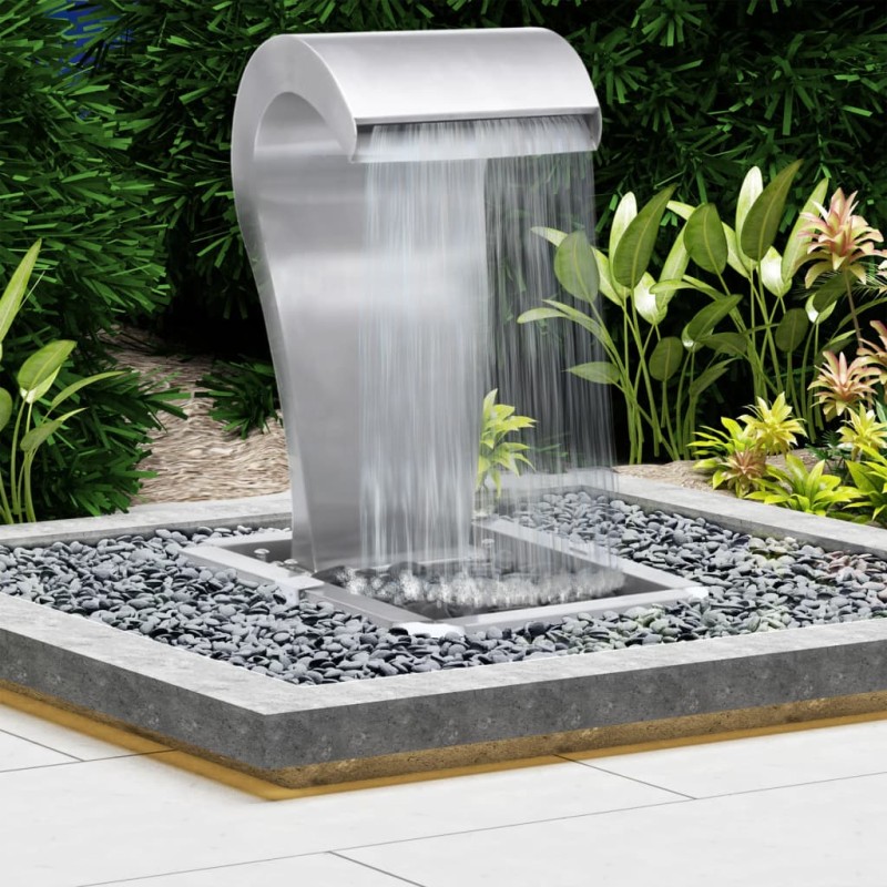 vidaXL Garten-Wasserfall Silbern 52,4x34,2x82 cm Edelstahl vidaXL Garten-Wasserfall Silbern 52,4x34,2x82 cm Edelstahl