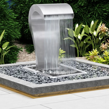 vidaXL Garten-Wasserfall Silbern 52,4x34,2x82 cm Edelstahl