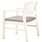 3-tlg. Garten-Lounge-Set mit Auflagen Kunststoff Weiß 3-tlg. Garten-Lounge-Set mit Auflagen Kunststoff Weiß