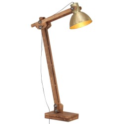 vidaXL Stehlampe Messing Mango Massivholz E27  