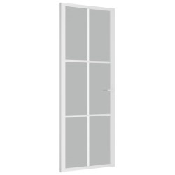 vidaXL Innentür 76x201,5 cm Weiß Mattglas und Aluminium
