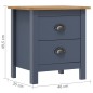 vidaXL Nachttisch Hill Grau 46x35x49,5 cm Massivholz Kiefer vidaXL Nachttisch Hill Grau 46x35x49,5 cm Massivholz Kiefer