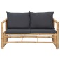 4-tlg. Garten-Lounge-Set mit Auflagen Bambus 4-tlg. Garten-Lounge-Set mit Auflagen Bambus