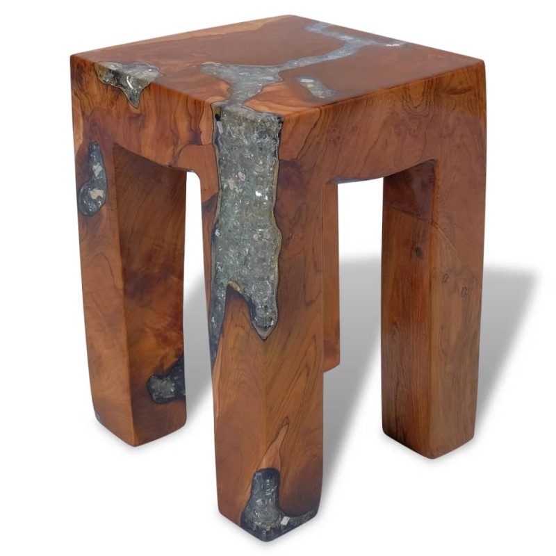 vidaXL Hocker Massivholz Teak und Harz vidaXL Hocker Massivholz Teak und Harz