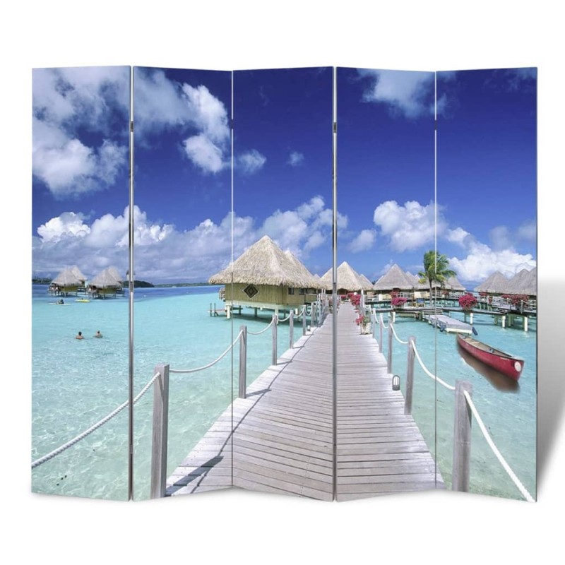 vidaXL Raumteiler klappbar 200 x 170 cm Strand vidaXL Raumteiler klappbar 200 x 170 cm Strand