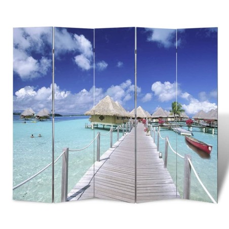 vidaXL Raumteiler klappbar 200 x 170 cm Strand 