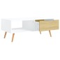 vidaXL Couchtisch Weiß und Sonoma-Eiche 100x49,5x43 cm Holzwerkstoff vidaXL Couchtisch Weiß und Sonoma-Eiche 100x49,5x43 cm Holzwerkstoff