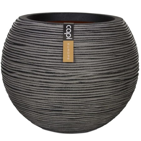 Capi Blumentopf Nature Rib Kugel 40 x 32 cm Anthrazit KOFZ270 