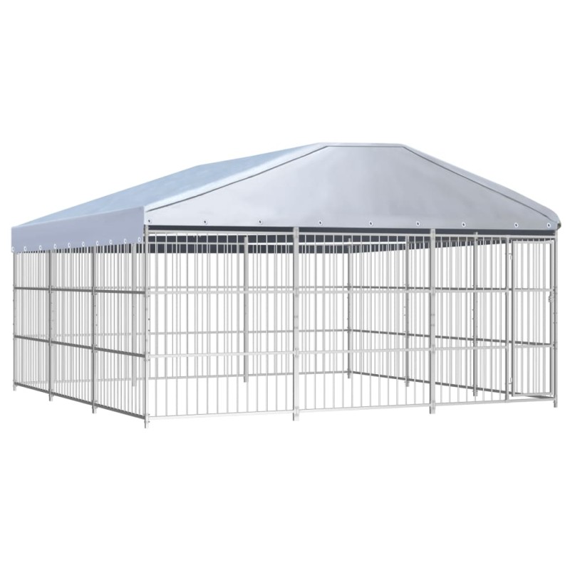 vidaXL Outdoor-Hundezwinger mit Überdachung 450×450×200 cm vidaXL Outdoor-Hundezwinger mit Überdachung 450×450×200 cm