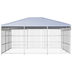 vidaXL Outdoor-Hundezwinger mit Überdachung 450×450×200 cm